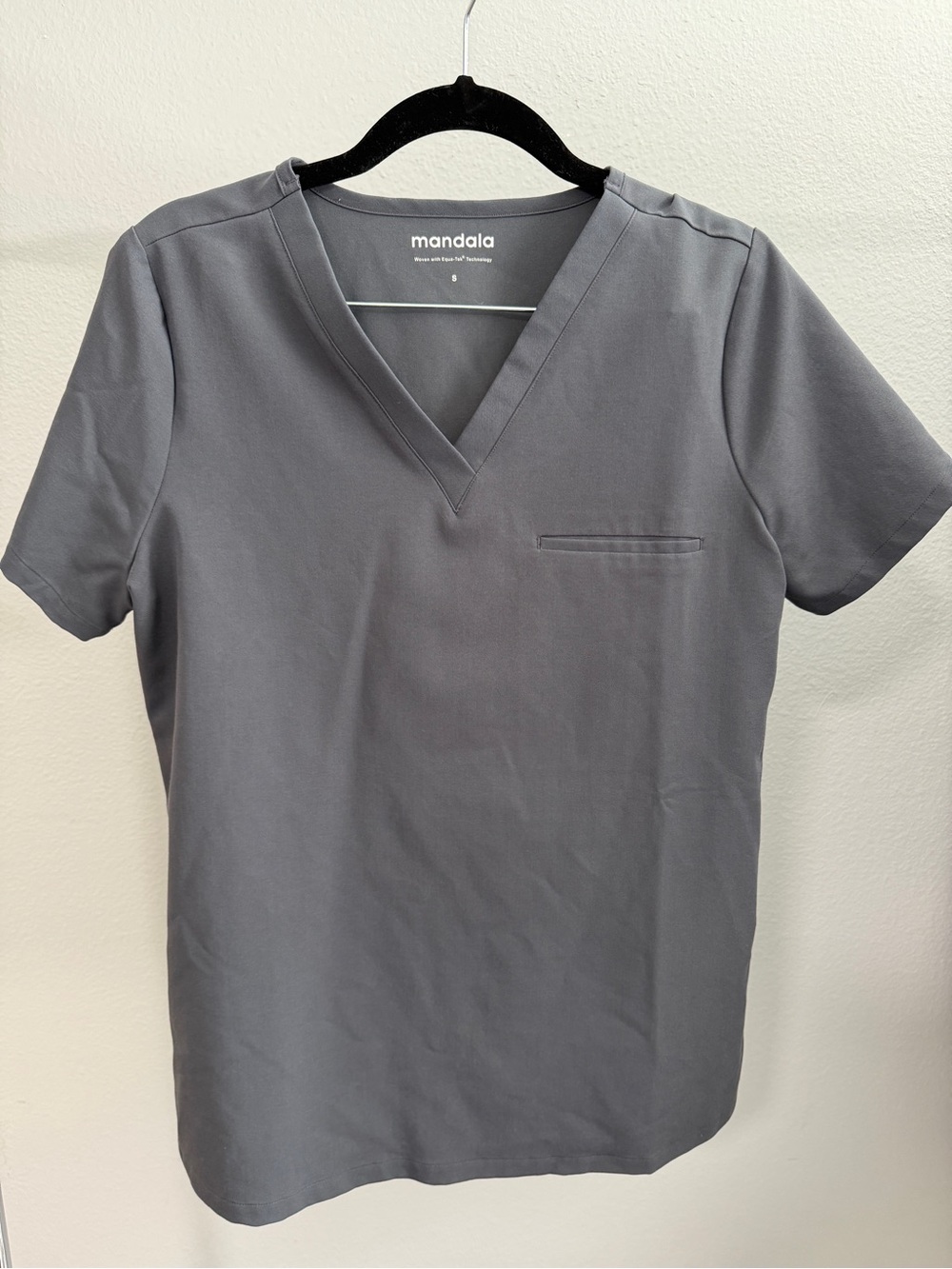 Mandala Gray V-Neck Scrub Top